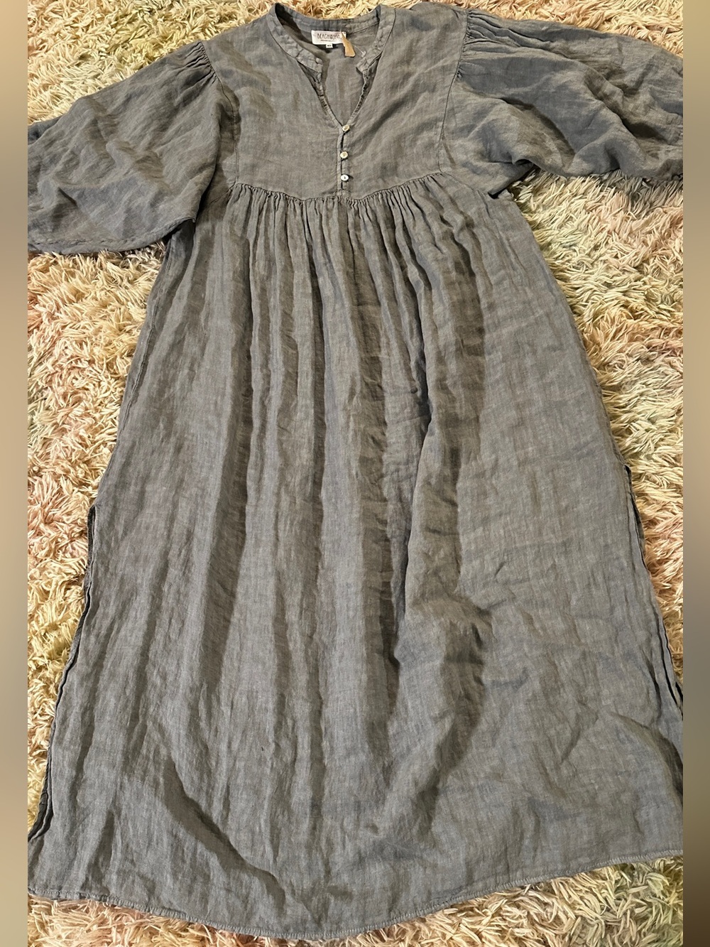New Beachwood The Bonita Maxi Linen Dress in Yoli Size M/L - Picture 2 of 9